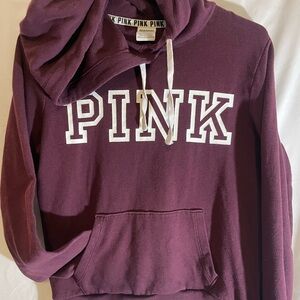PINK Victoria's Secret Women's Maroon Hoodie